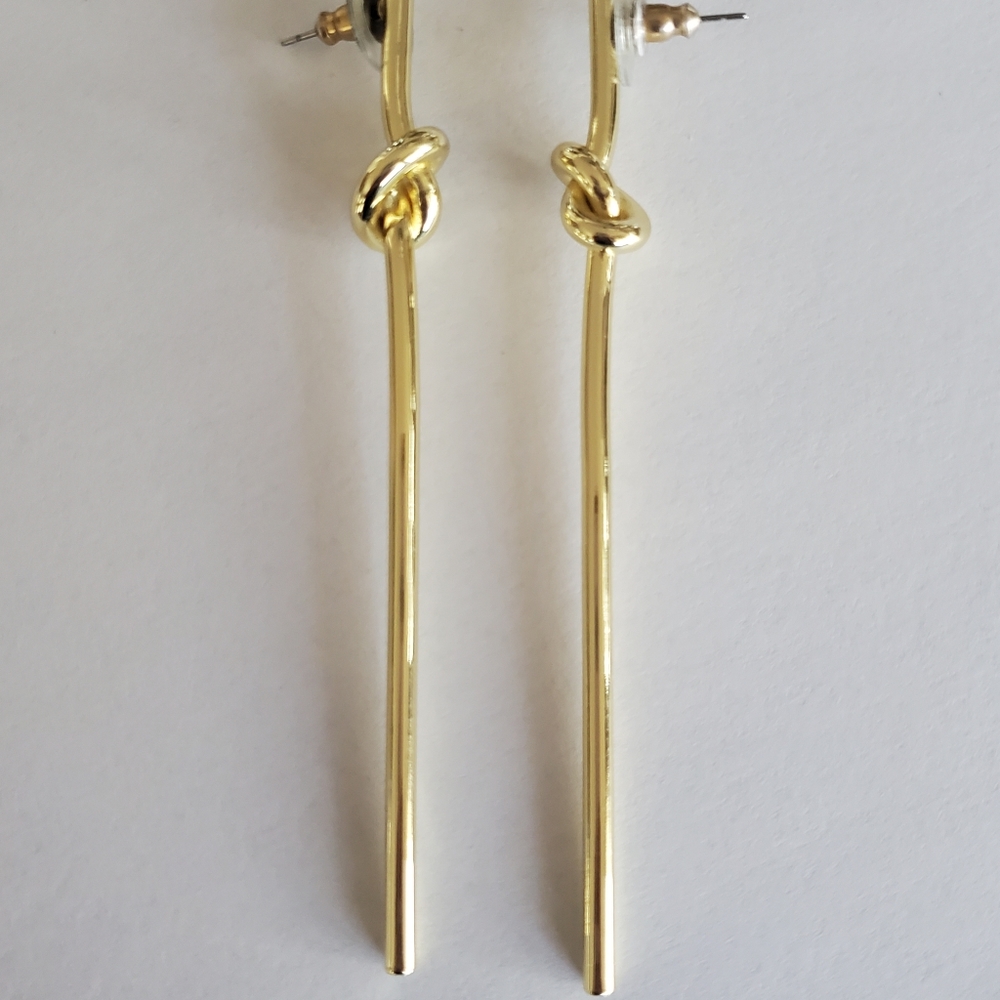 Gold plated dagger style earrings
